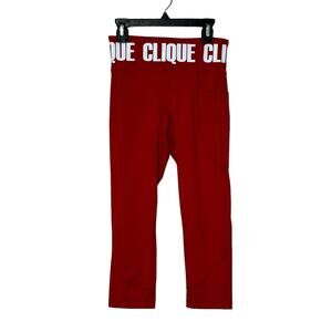 Clique red cropped pocket leggings size 4